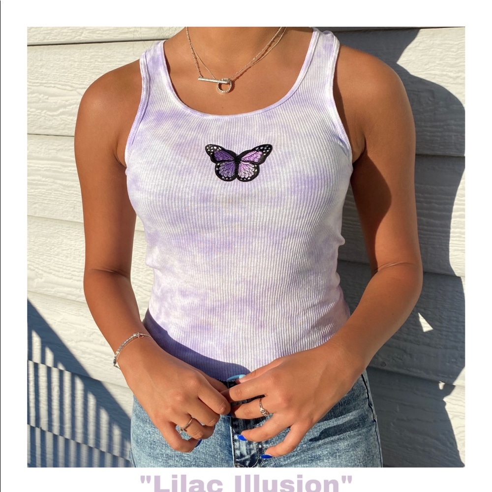 HANDMADE TIE DYE BUTTERFLY TANK